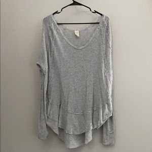 Free People Grey Catalina Thermal Top